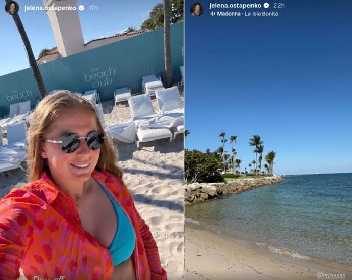 Jelena Ostapenko Embraces Miami Sun In Stylish Blue Look After Tournament Exit 3 Ostapenko Enjoys Miami Sun In Bikini After Tournament Exit